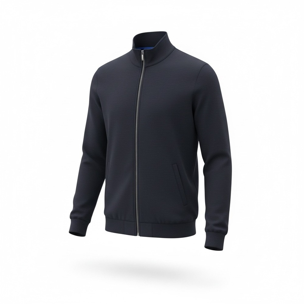 Tommy Bahama Navy Blue 100% Pima Cotton Full Zip Track Jacket Mens Medium